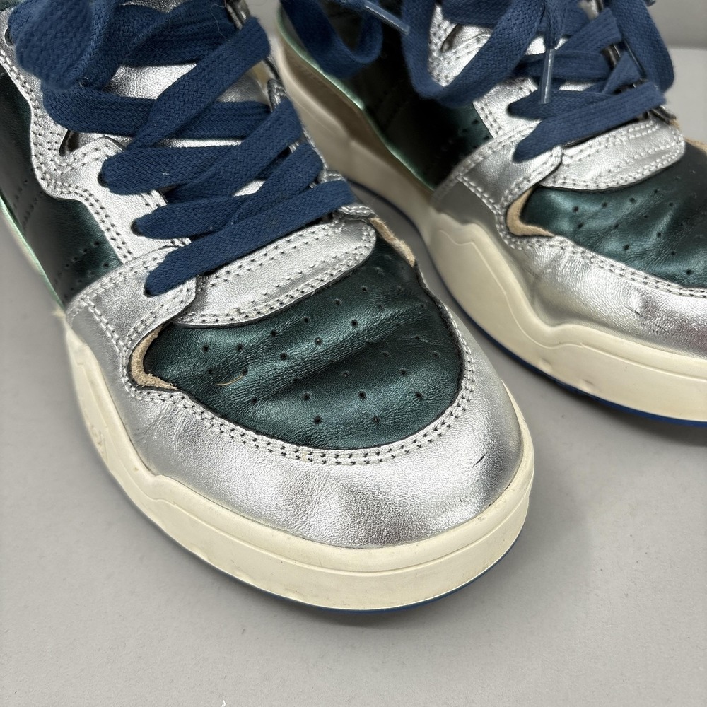 Isabel Marant Shoes Womens Size 5 Metallic Silver Green Blue Low Top Sneakers - Picture 3 of 13